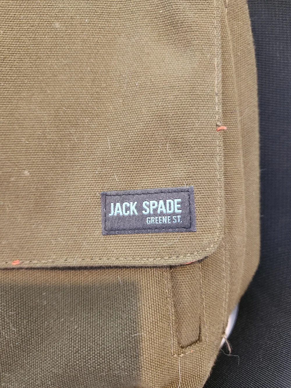 Jack Spade Brown Canvas Messenger Bag with Black Strap
